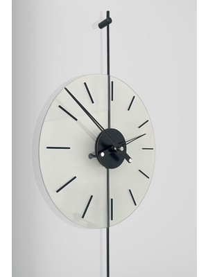 Tekno Trust Metal Papatya Black Time, Modern Metal ve Cam Tasarım Duvar Saati Siyah Yuvarlak 38 x 98 Modern