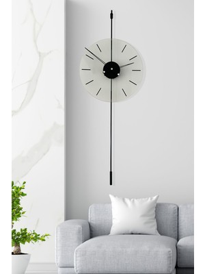 Tekno Trust Metal Papatya Black Time, Modern Metal ve Cam Tasarım Duvar Saati Siyah Yuvarlak 38 x 98 Modern