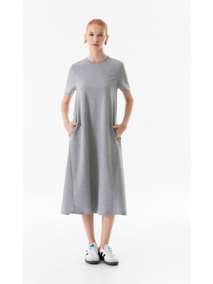 FullaModa Basic Cepli Oversize Elbise