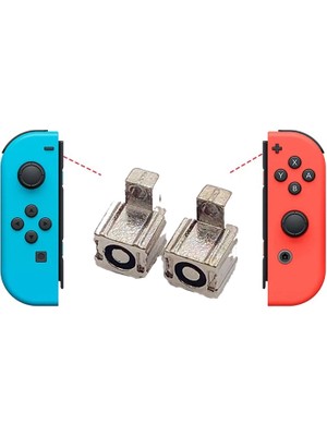 Teknoroket Nintendo Switch Joystick (Joycon) Kayma Önleyici Metal Toka Sağ Sol Set (Gümüş)