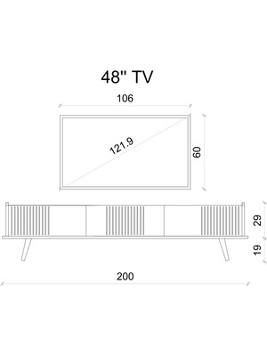 Enwood Spica Safir Meşe Rengi Mdf 3 Kapaklı Ahşap Ayaklı 200 cm Tv Ünitesi