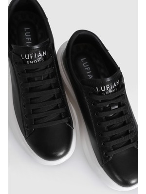 Lufian Gage Erkek Deri Sneaker Ayakkabı Siyah