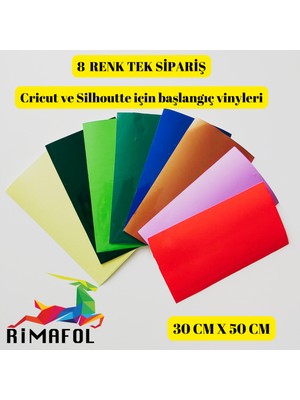 Rimafol Rimafol Cricut ve Silhoutte Uygun Kendinden Yapışkanlı Vinyl 30CMX50CM 8 Renk