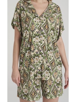 Pıjadore 1637 Sarı Kadın Şort Pijama Takım