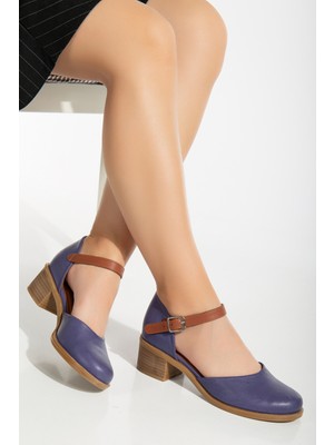 Analin Shoes Kadın Deri Bilekten Bağlı Sandalet 2888 Sandalet Mulled/mor 37