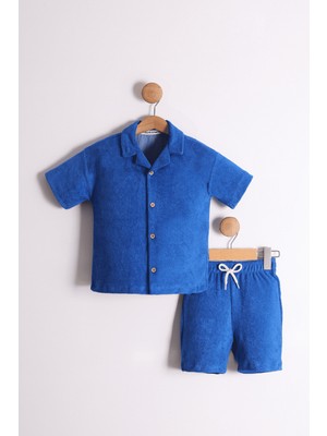 Erkek Çocuk Apaş Yaka Havlu Kumaş 2'li Takım