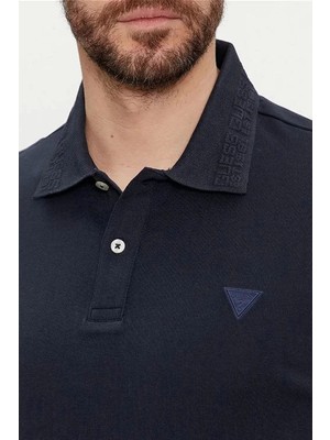 Guess Erkek Nolan Ss Lacivert Polo T-Shirt