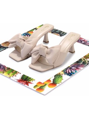 Bambi Bej Kumaş   Kadın Terlik K04233005004