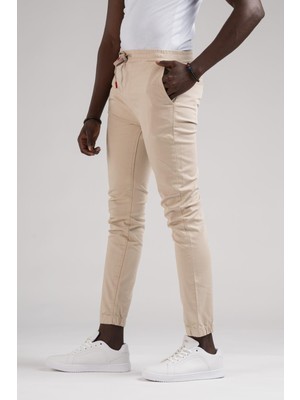 Fbı Jeans Dar ve Lastikli Paça Beli Iplikli Kanvas Kumaş Slimfit Jogger Pantolon