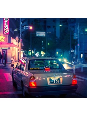 Jeronkarji Gece Geç Saatlerde Taksi Yolculuğu Tablo Ahşap Poster Dekoratif