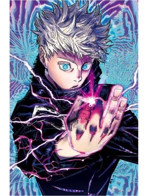 Jeronkarji Satoru Gojo - Jujutsu Kaisen Renkli Manga Panel Tablo Ahşap Poster Dekoratif