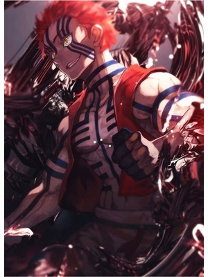 Jeronkarji Kimetsu No Yaiba - Akaza Tablo Ahşap Poster Dekoratif