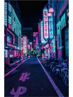 Jeronkarji Tokyo - Bir Neon Harikalar Diyarı Tablo Ahşap Poster Dekoratif