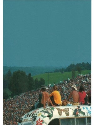 Jeronkarji Woodstock Kalabalık Tablo Ahşap Poster Dekoratif