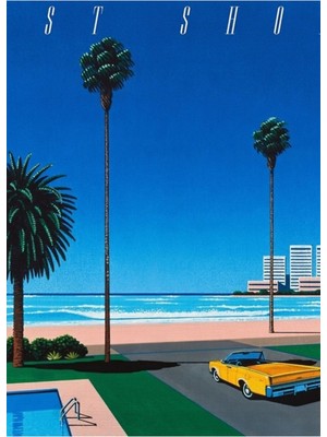 Jeronkarji Hiroshi Nagai Sanat Baski Poster East Shore Vaporwave Estetik Tablo Ahşap Poster Dekoratif