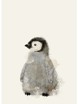Jeronkarji Küçük Penguen Tablo Ahşap Poster Dekoratif