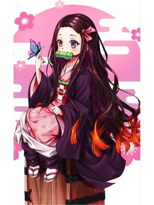 Jeronkarji Nezuko Demon Slayer Tablo Ahşap Poster Dekoratif