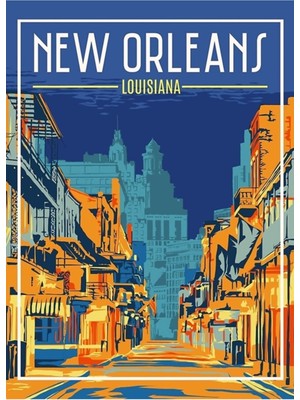 Jeronkarji Harika New Orleans Poster Tablo Ahşap Poster Dekoratif