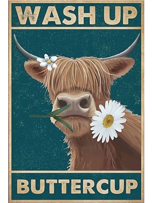Jeronkarji Cattle Yıkayıcı Butter Kabı Tablo Ahşap Poster Dekoratif