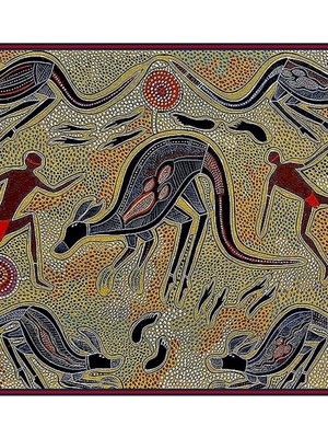 Jeronkarji Avustralya Aborjin: Vintage Sanatsal Baskı Tablo Ahşap Poster Dekoratif