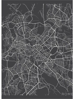 Jeronkarji Roma Haritası, Italya - Gri Tablo Ahşap Poster Dekoratif
