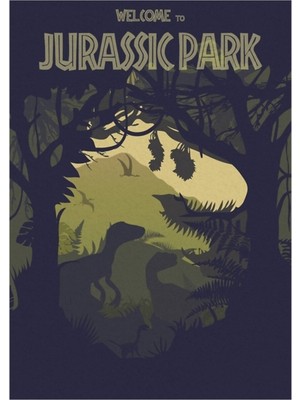 Jeronkarji Jurassic Park Tablo Ahşap Poster Dekoratifna Hoş Geldiniz