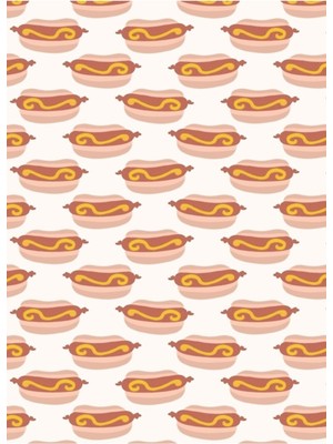 Jeronkarji Sevimli Vektör Sosisli Çörek, Hardal Çizgi Film ile Tablo Ahşap Poster Dekoratif