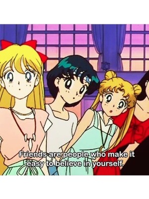 Jeronkarji Arkadaşlar - Sailor Moon Estetik Tablo Ahşap Poster Dekoratif