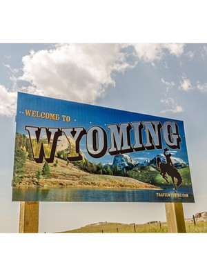 Jeronkarji Wyoming Sign Tablo Ahşap Poster Dekoratifna Hoş Geldiniz