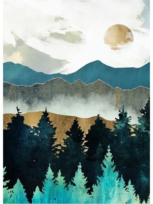 Jeronkarji Orman Sisi Tablo Ahşap Poster Dekoratif