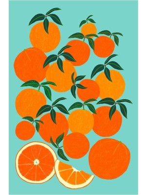 Jeronkarji Portakal Hasadı - Mavi Tablo Ahşap Poster Dekoratif