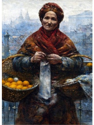 Jeronkarji Aleksander Gierymski Portakal Satan Yahudi Kadın Tablo Ahşap Poster Dekoratif