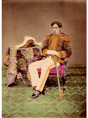 Jeronkarji Japonya Imparatoru Meiji, Mutsuhito, 1872 Tablo Ahşap Poster Dekoratif