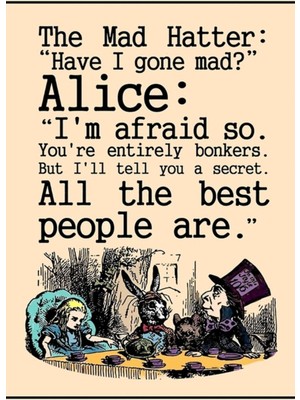 Jeronkarji Alice Harikalar Diyarında ; Vintage Çılgın Şapkacılar Çay Partisi Baskı Tablo Ahşap Poster Dekoratif