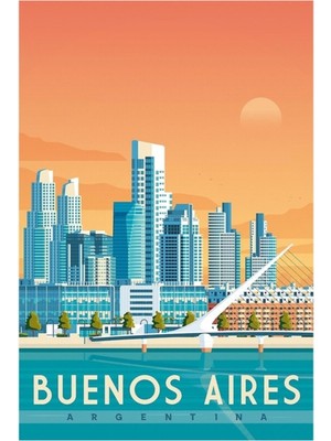 Jeronkarji Buenos Aires - Arjantin Tablo Ahşap Poster Dekoratif