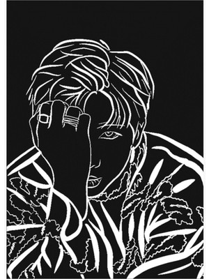 Jeronkarji Namjoon - Weverse Dergisi Siluet Tablo Ahşap Poster Dekoratif KOD895