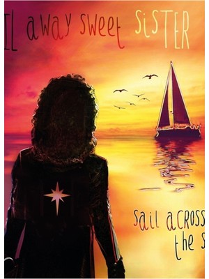 Jeronkarji Yelken Uzakta Tatlı Kız Kardeş Tablo Ahşap Poster Dekoratif