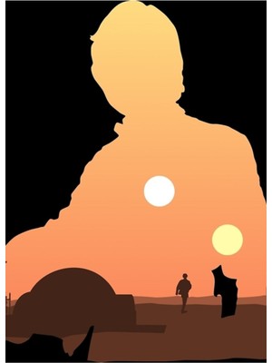 Jeronkarji Iki Güneş - Siluet Tablo Ahşap Poster Dekoratif