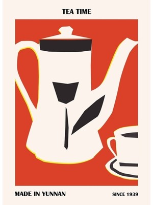 Jeronkarji Çay Saati, Retro Çin Baskısı, Çaydanlık, Bardaklar, Mutfak Dekoru, Tablo Ahşap Poster Dekoratif