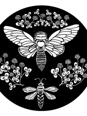 Jeronkarji Ağustosböceği, Yaban Arısı ve Yonca Tablo Ahşap Poster Dekoratif