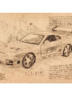 Jeronkarji Toyota Supra Turbo Hızlı ve Öfkeli Sokak Yarışı Arabası Tablo Ahşap Poster Dekoratif