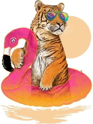 Jeronkarji Chillin, Flamingo Kaplanı Tablo Ahşap Poster Dekoratif