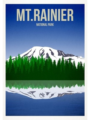 Jeronkarji mt Rainier Ulusal Parkı Tablo Ahşap Poster Dekoratif