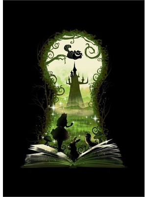 Jeronkarji Harikalar Diyarı Kitabı Tablo Ahşap Poster Dekoratif