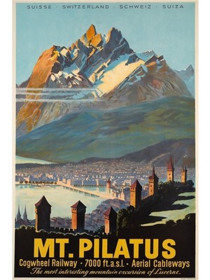 Jeronkarji Mt.pilatus,isviçre,kayak Poster Tablo Ahşap Poster Dekoratif