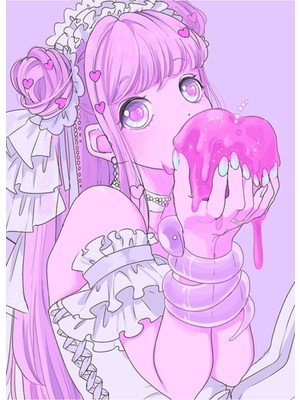 Jeronkarji Pastel Goth Yume Kawaii Waifu Pembe Estetik Anime Kız Tablo Ahşap Poster Dekoratif