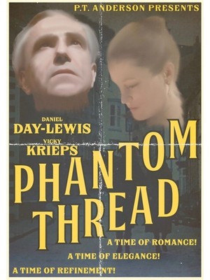 Jeronkarji Phantom Thread Retro 50'lerin Posteri Tablo Ahşap Poster Dekoratif