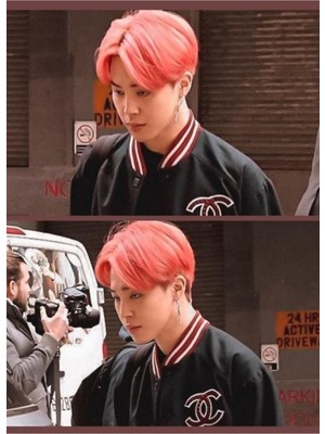 Jeronkarji Jimin Pembe Saç Estetiği Tablo Ahşap Poster Dekoratif KOD1846