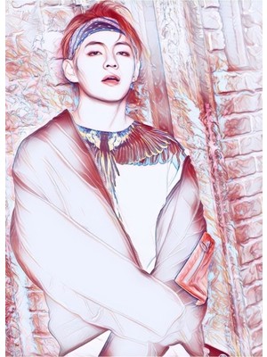 Jeronkarji Bts Taehyung Defteri ve Tablo Ahşap Poster Dekoratif KOD534