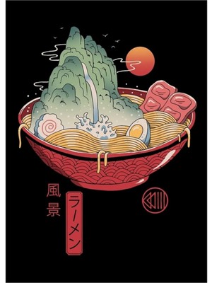 Jeronkarji Ramen Manzara Tablo Ahşap Poster Dekoratif